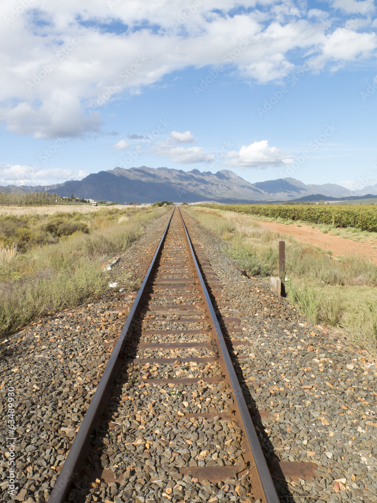 Fototapeta premium Single railway track. South Africa