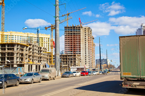 Construction of a new neighborhood in the city