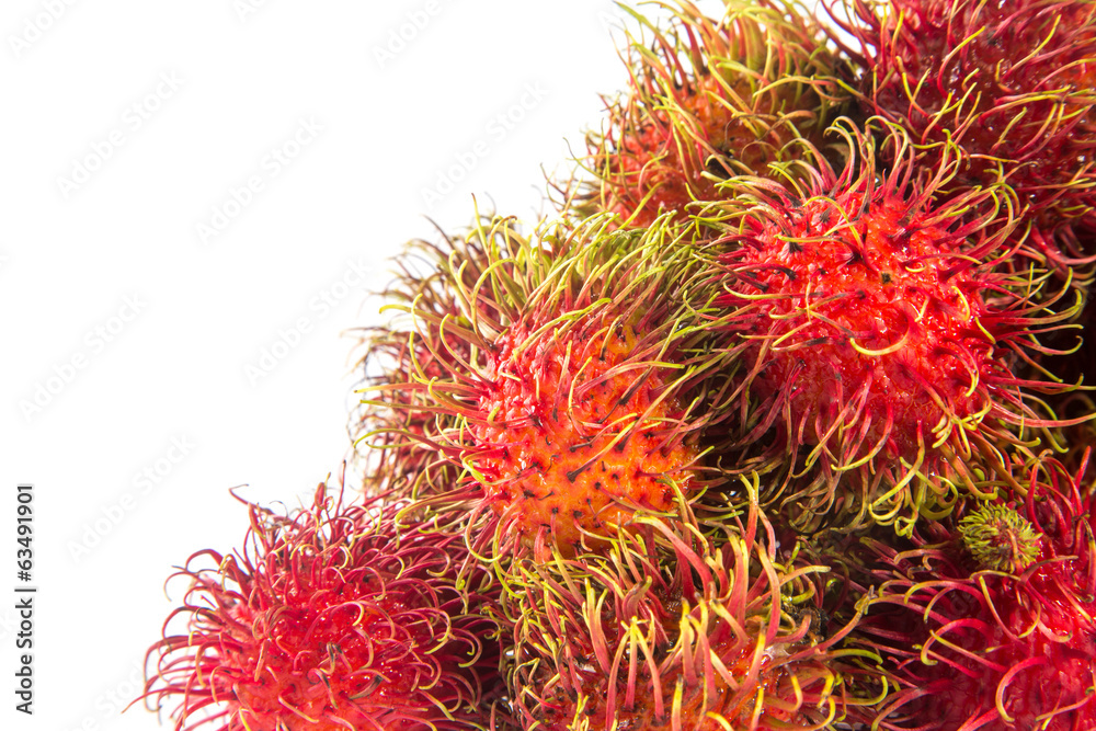 Rambutan fruits isolated on white. Rambutan fruits isolated on white.
