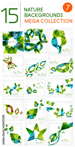 Abstract leaf backgrounds mega collection