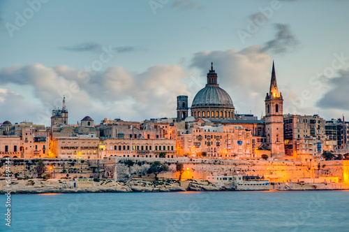 Valletta seafront skyline view  Malta