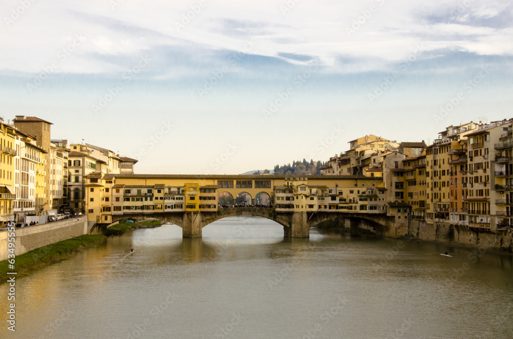 Fototapeta premium Veduta del Ponte Vecchio a Firenze