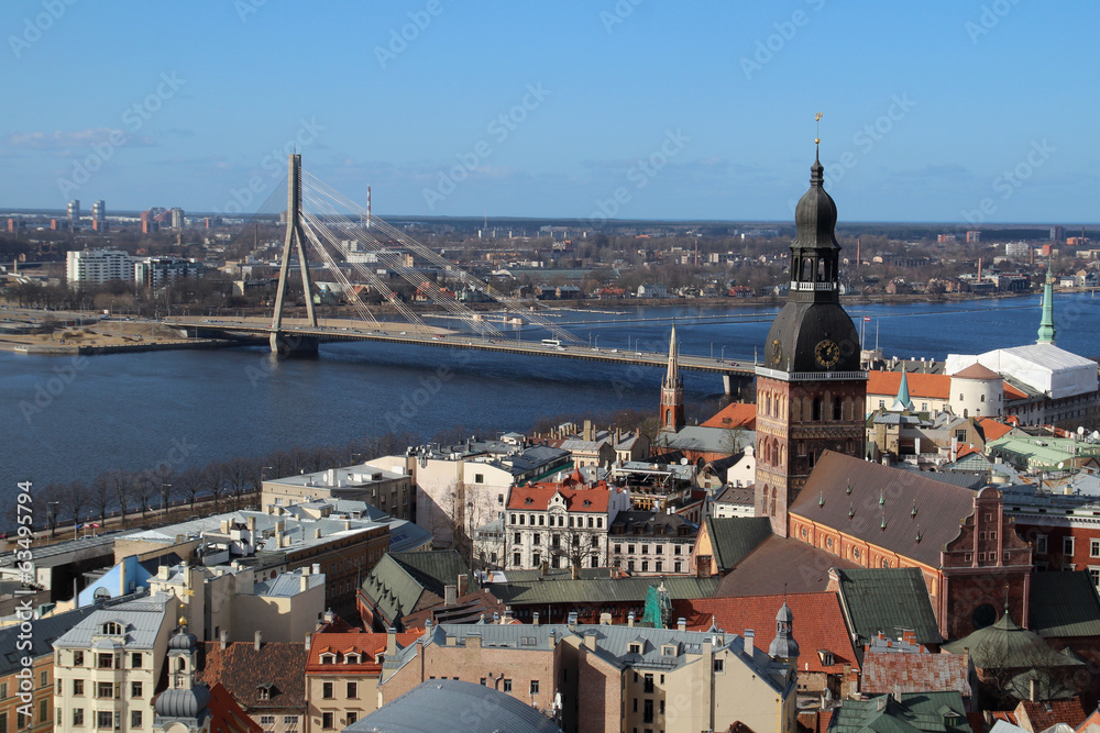 Riga Cathedral, Riga Castle and Daugava River, Latvia
