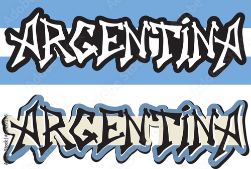 Argentina word graffiti different style. Vector
