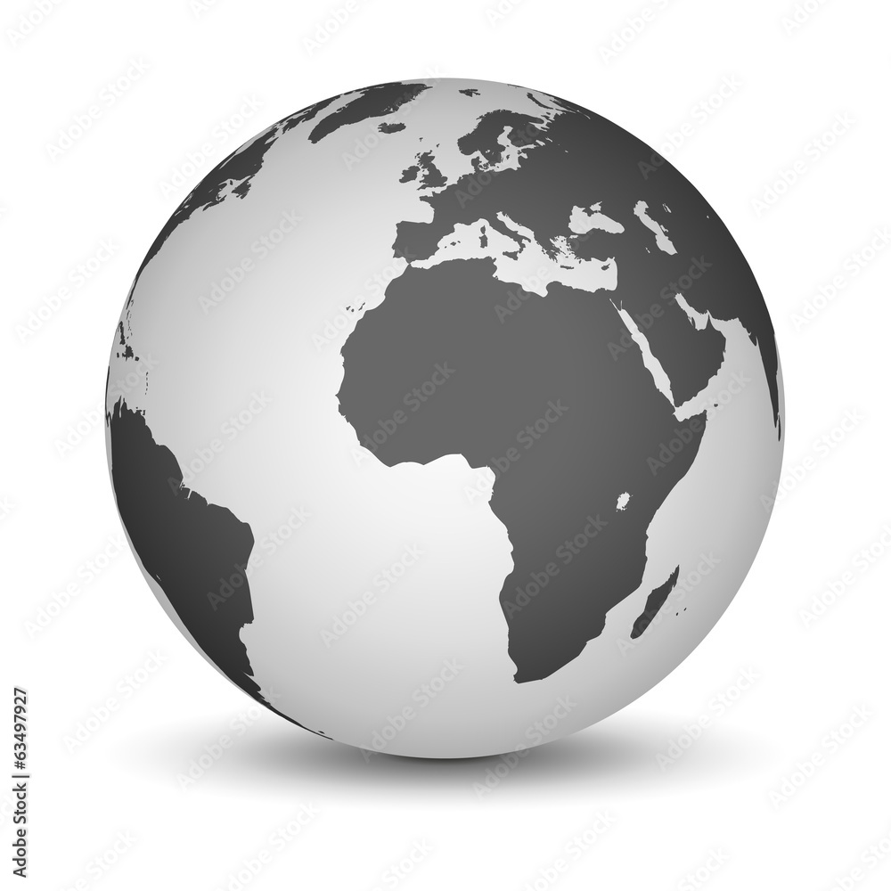 White and black globe