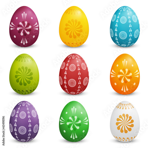 Set of Colored Easter Eggs
