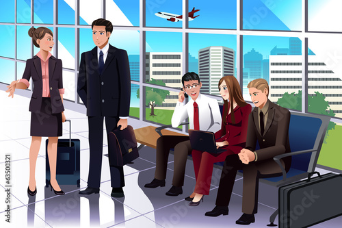 Business people waiting in the airport