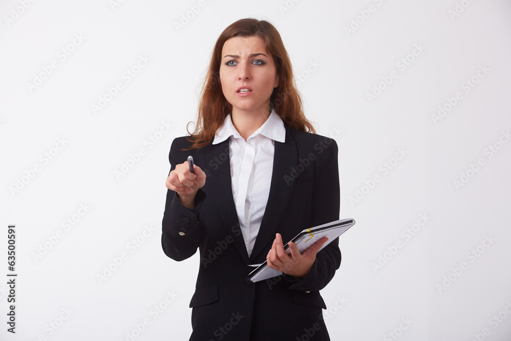 woman in business clothing with documents woman in business clothing with documents