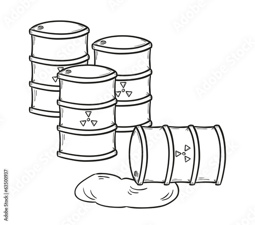 barrels with dangerous fluid