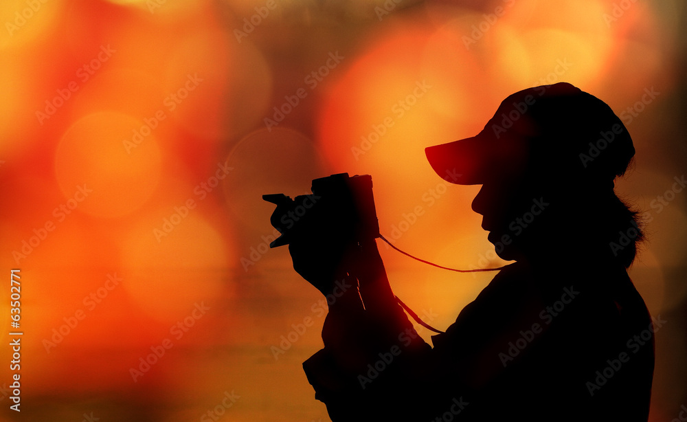 Woman Take Photo in silhouette