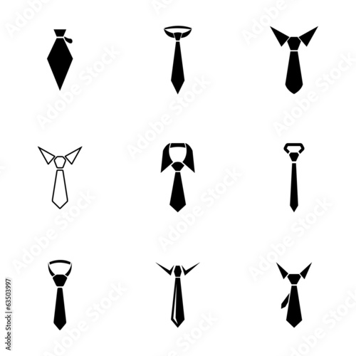 Vector black tie icons set photo