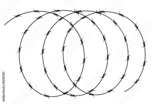 element of barbed wire on a white background