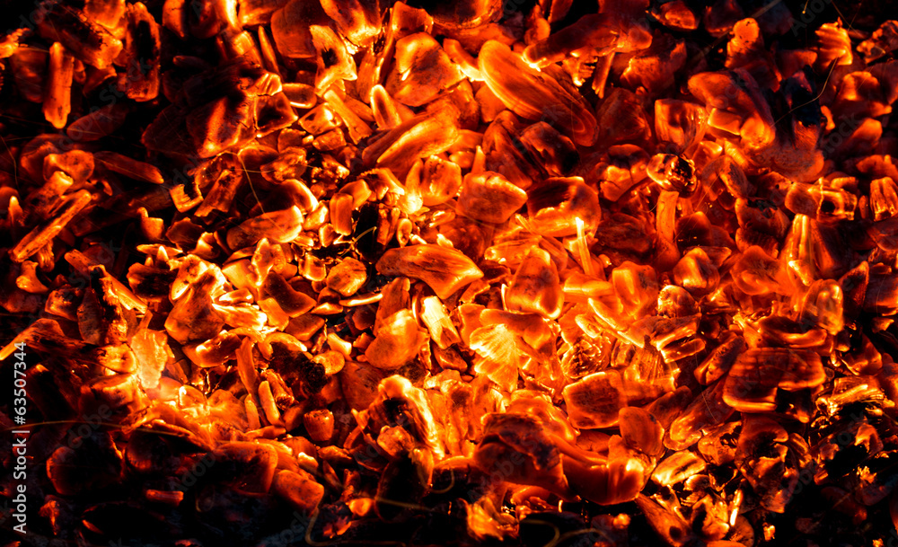 background of burning coals