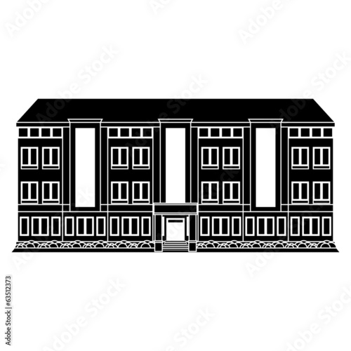 Building Silhouette Isolated On White Background
