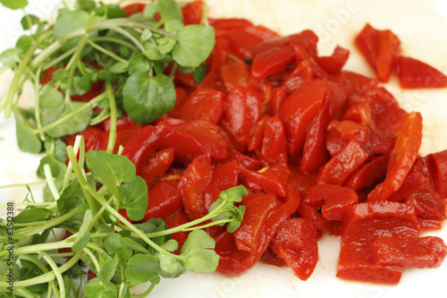 Watercress and Red Peppers