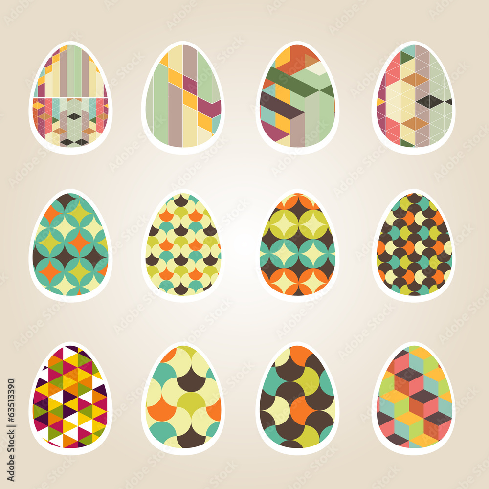 easter eggs retro pattern