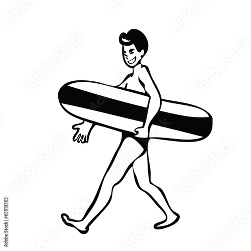 Mam holding surf board BW