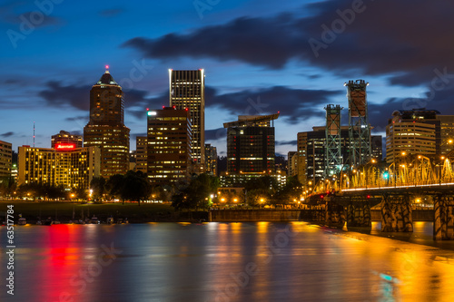 Nighttime Portland Skyline © CrackerClips