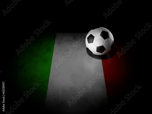 Soccer ball with italy flag