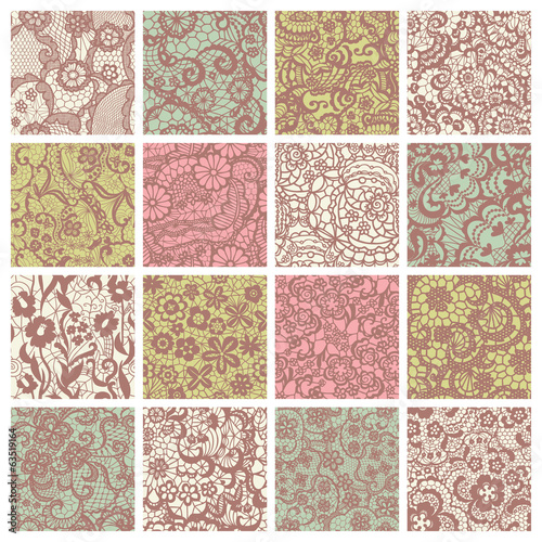Big collection of floral lacy patterns.