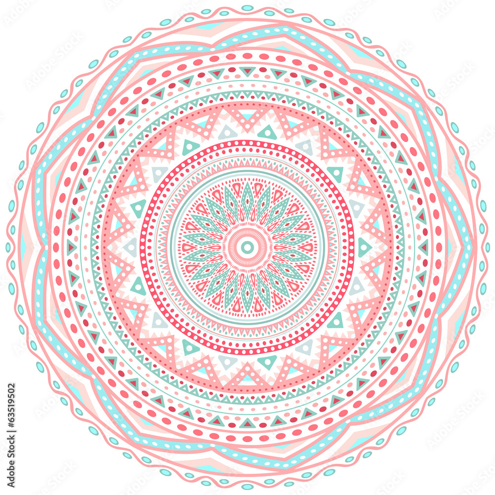 Decorative pink and blue round pattern frame Decorative pink and blue round pattern frame