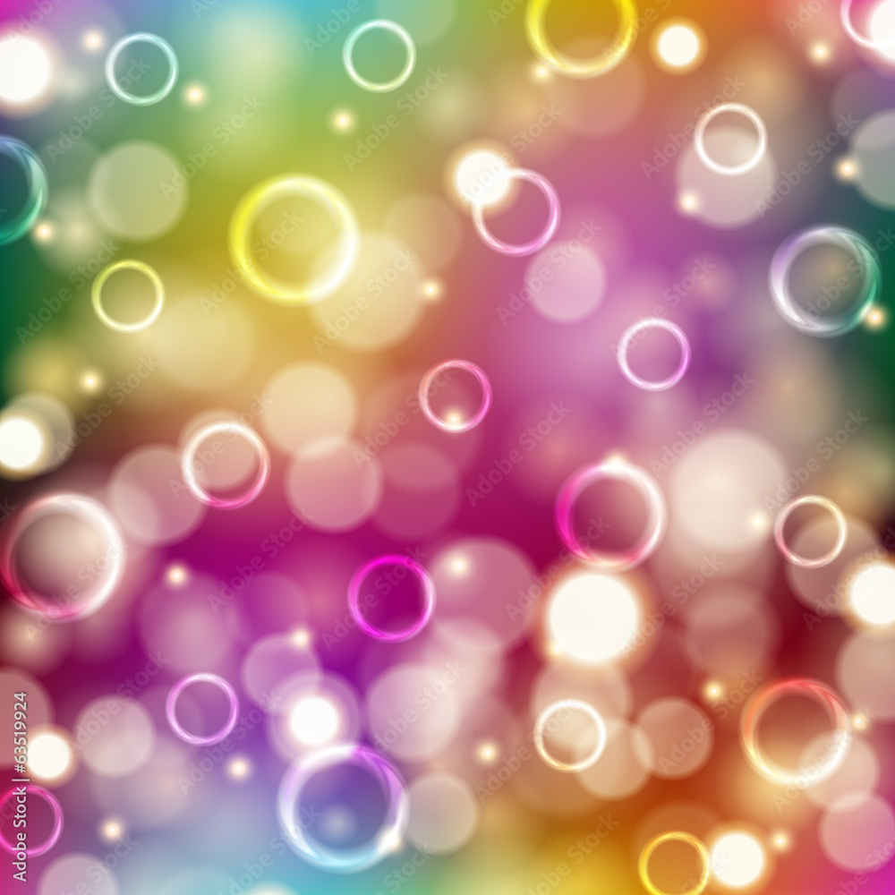 Festive background with bubbles, bokeh