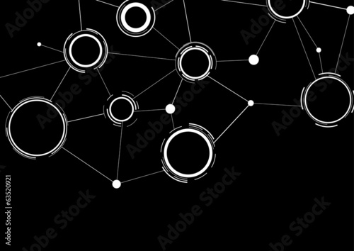 Creative network black-white contrast background