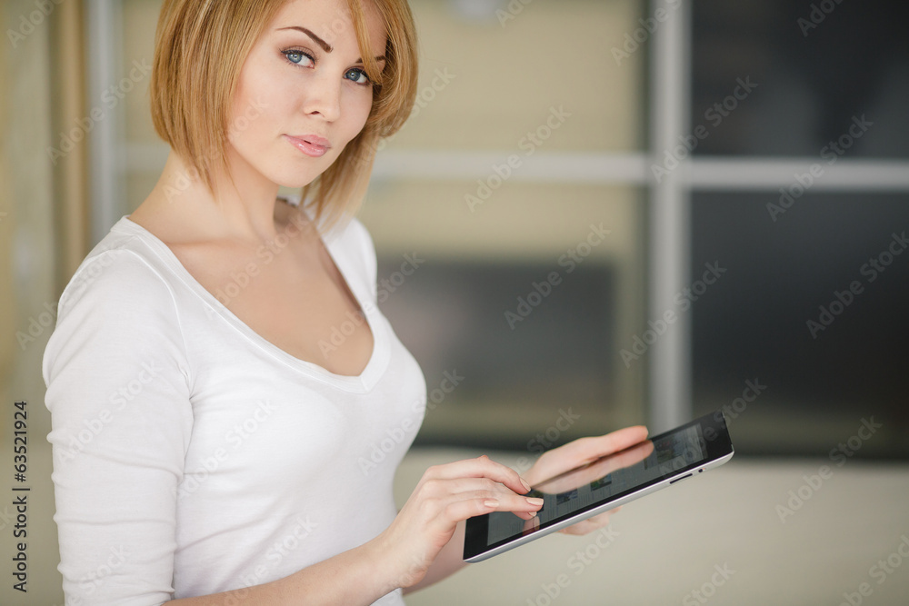 Young beautiful woman,working with laptop Young beautiful woman,working with laptop