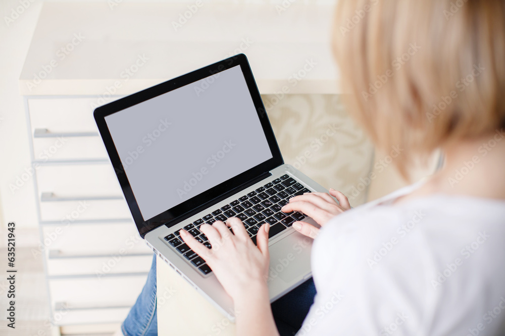 Young beautiful woman,working with laptop Young beautiful woman,working with laptop