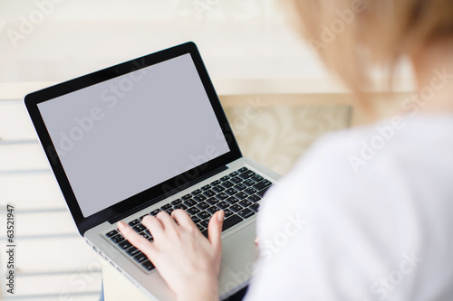 Young beautiful woman,working with laptop