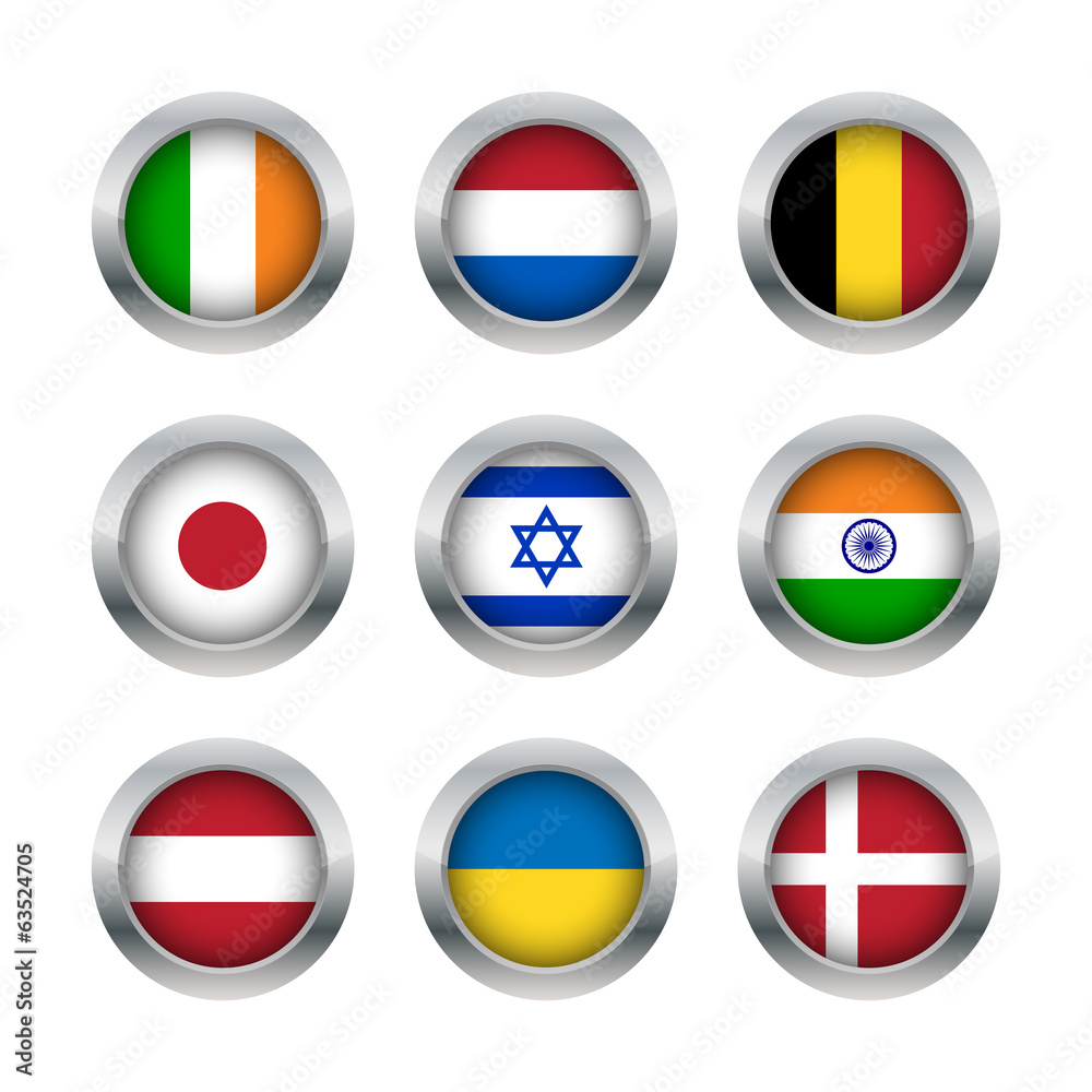 Flag buttons set 2