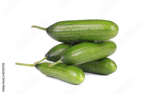 close up of Five cucumbers
