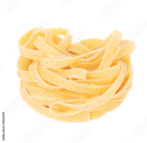 Italian pasta tagliatelle nest.