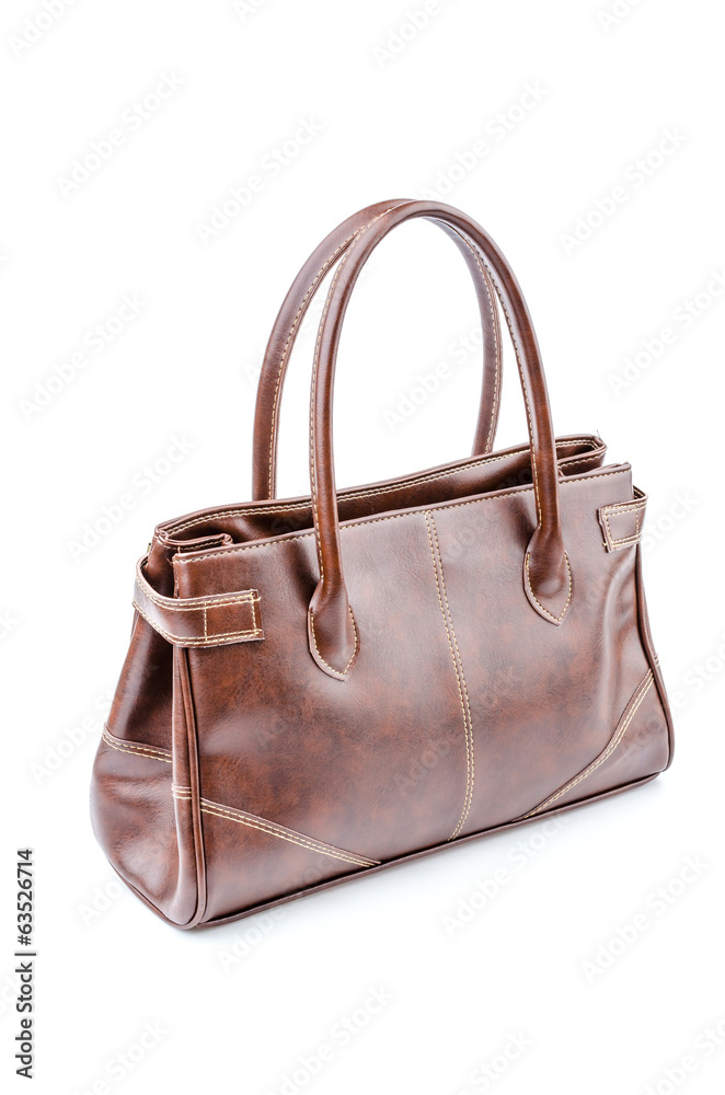 Woman leather bag isolated white background Woman leather bag isolated white background