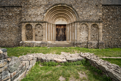 Romanesque church entrance. Cisnadioara  Romania