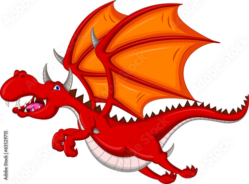 red dragon cartoon flying