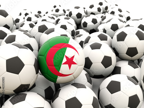 Football with flag of algeria