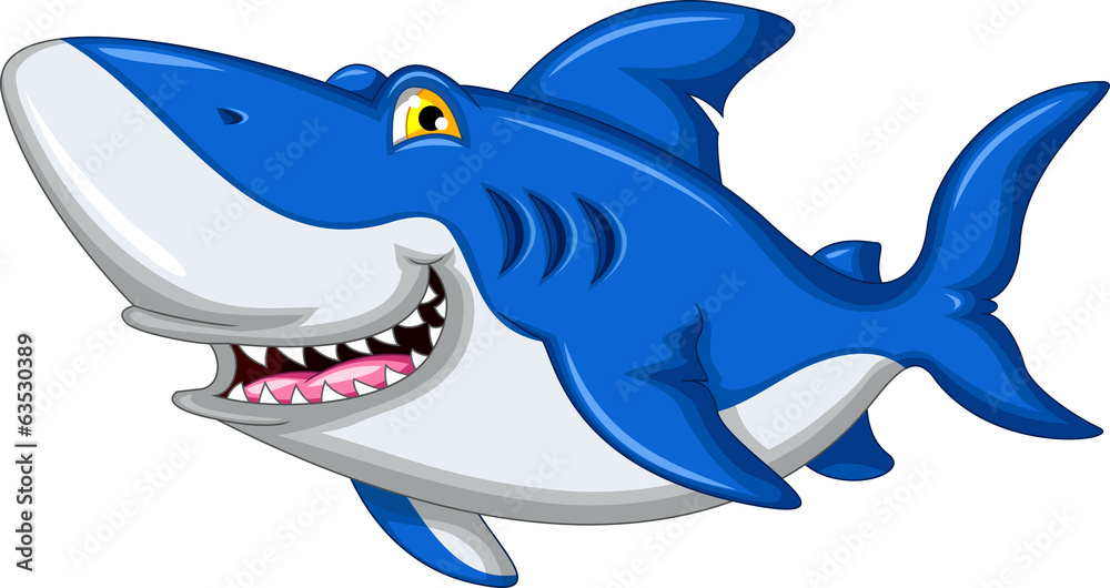 Fototapeta premium shark cartoon smiling