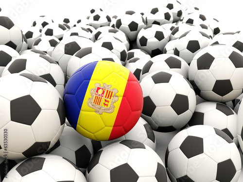 Football with flag of andorra