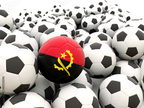Football with flag of angola