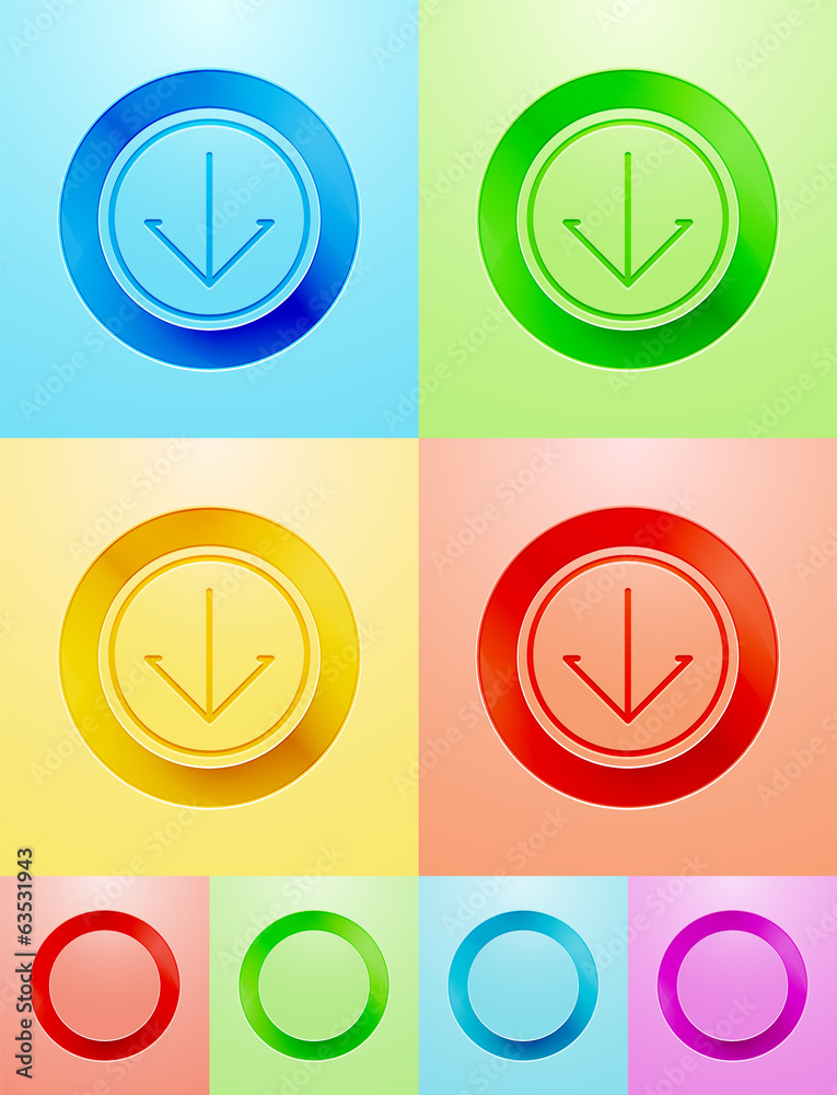 Vector flat circle button design