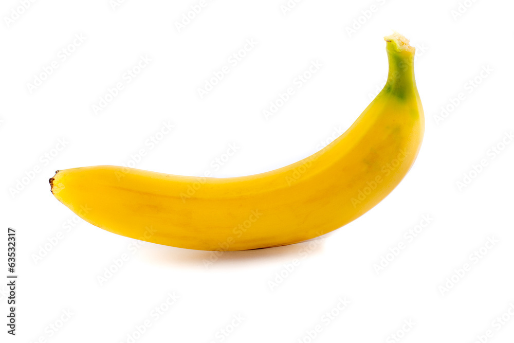 One banana isolated on white background