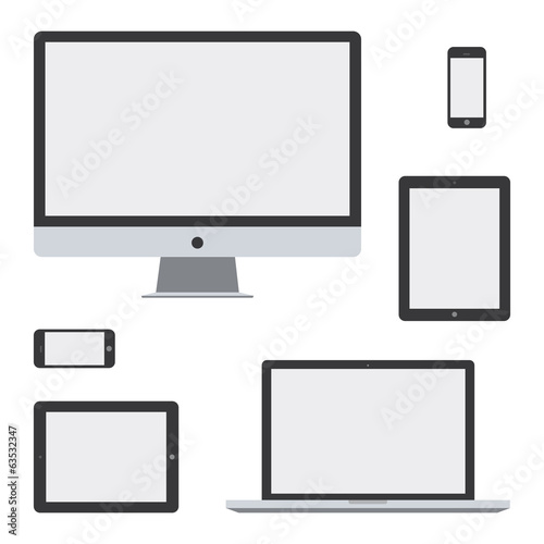 flat design device isolated white background