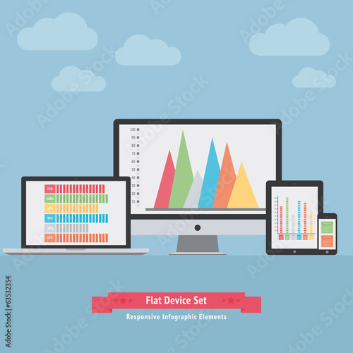 flat design infographic device