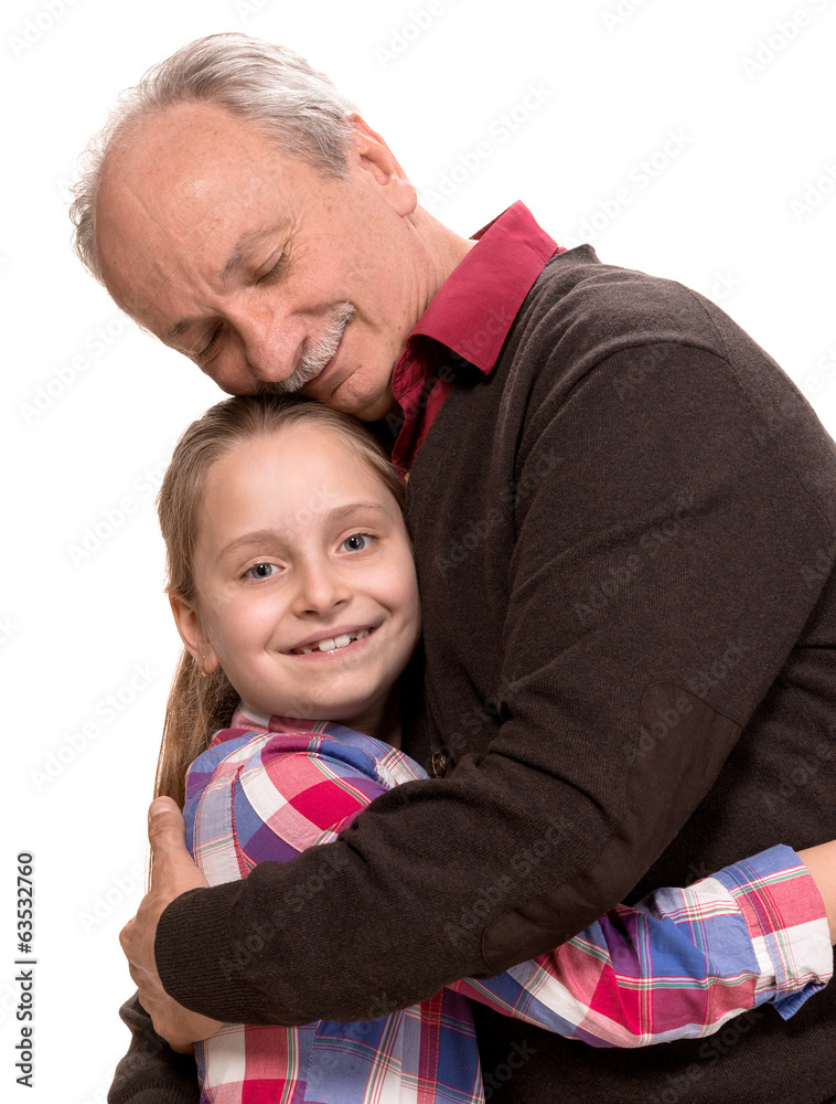 Grandfather with grandaughter Grandfather with grandaughter