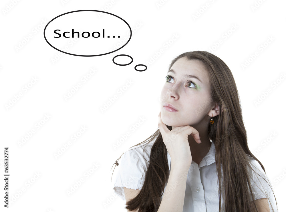 portrait of a girl thinking portrait of a girl thinking