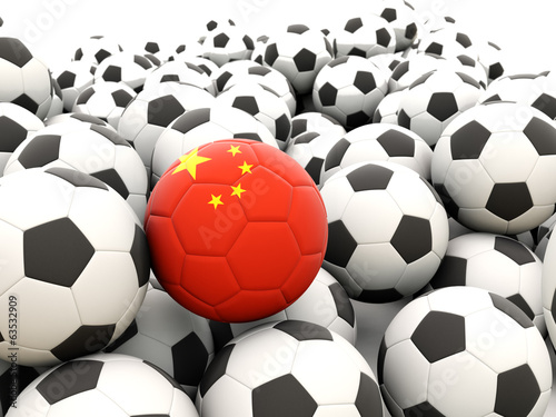 Football with flag of china