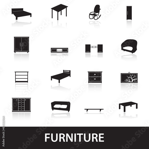 furniture types icons eps10