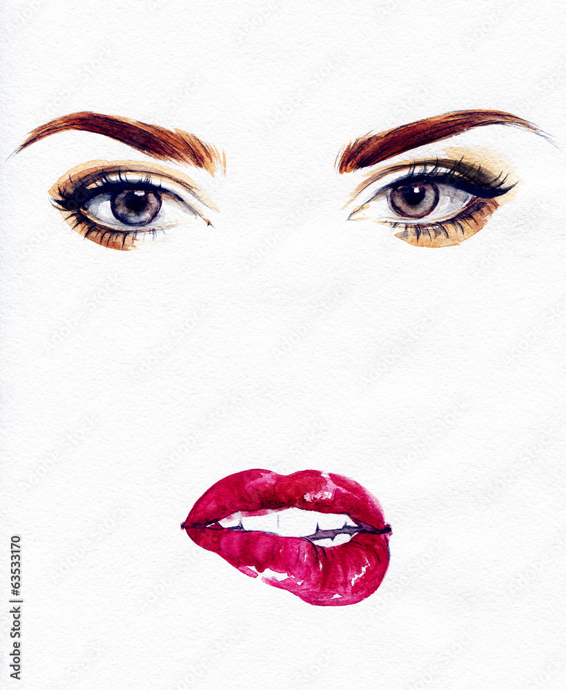 Fototapeta premium abstract watercolor .woman portrait