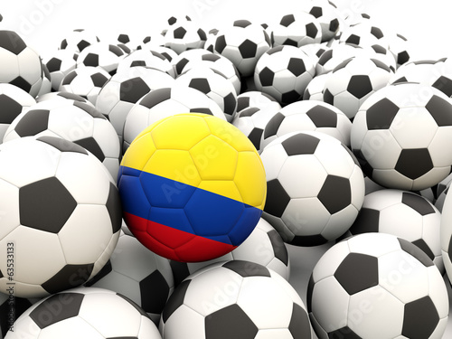 Football with flag of colombia